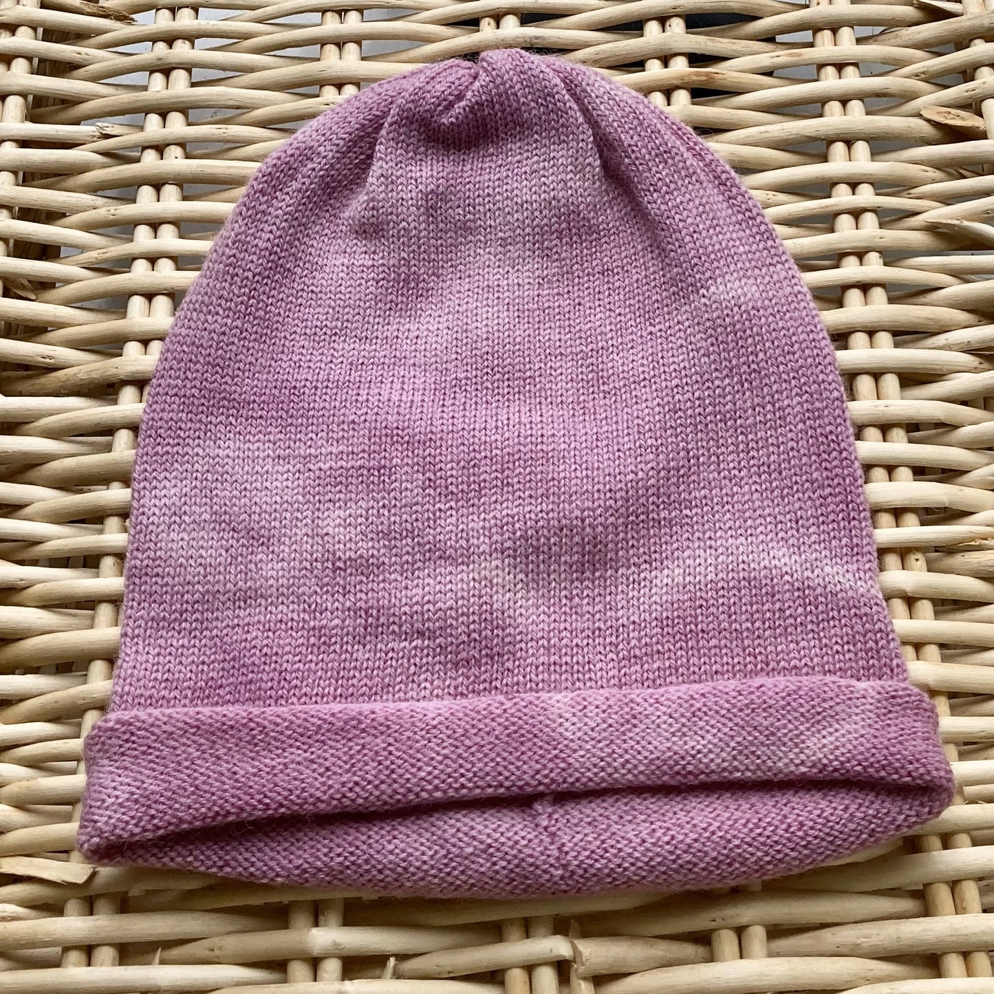 Purply pink simple beanie hat - tie dyed