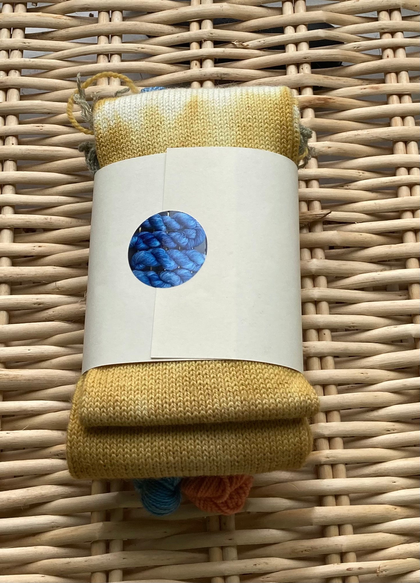 Mustard Sock tube and 2 mini skein set