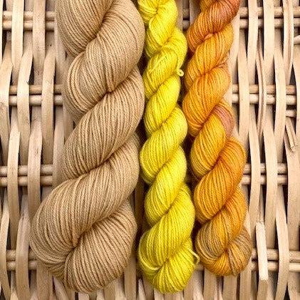 Caramel-Tangerine Sock set - Merino / nylon sock yarn