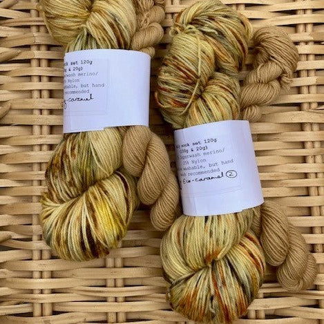 Eco-Caramel Sock 2 set - Merino / nylon sock yarn